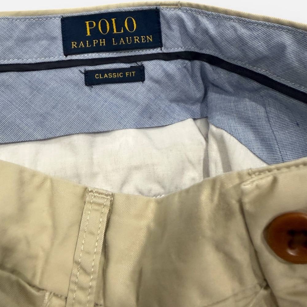 POLO Ralph Lauren Classic Fit 100% Cotton Size 32,  9 inch inseam Chino Shorts - Picture 3 of 5
